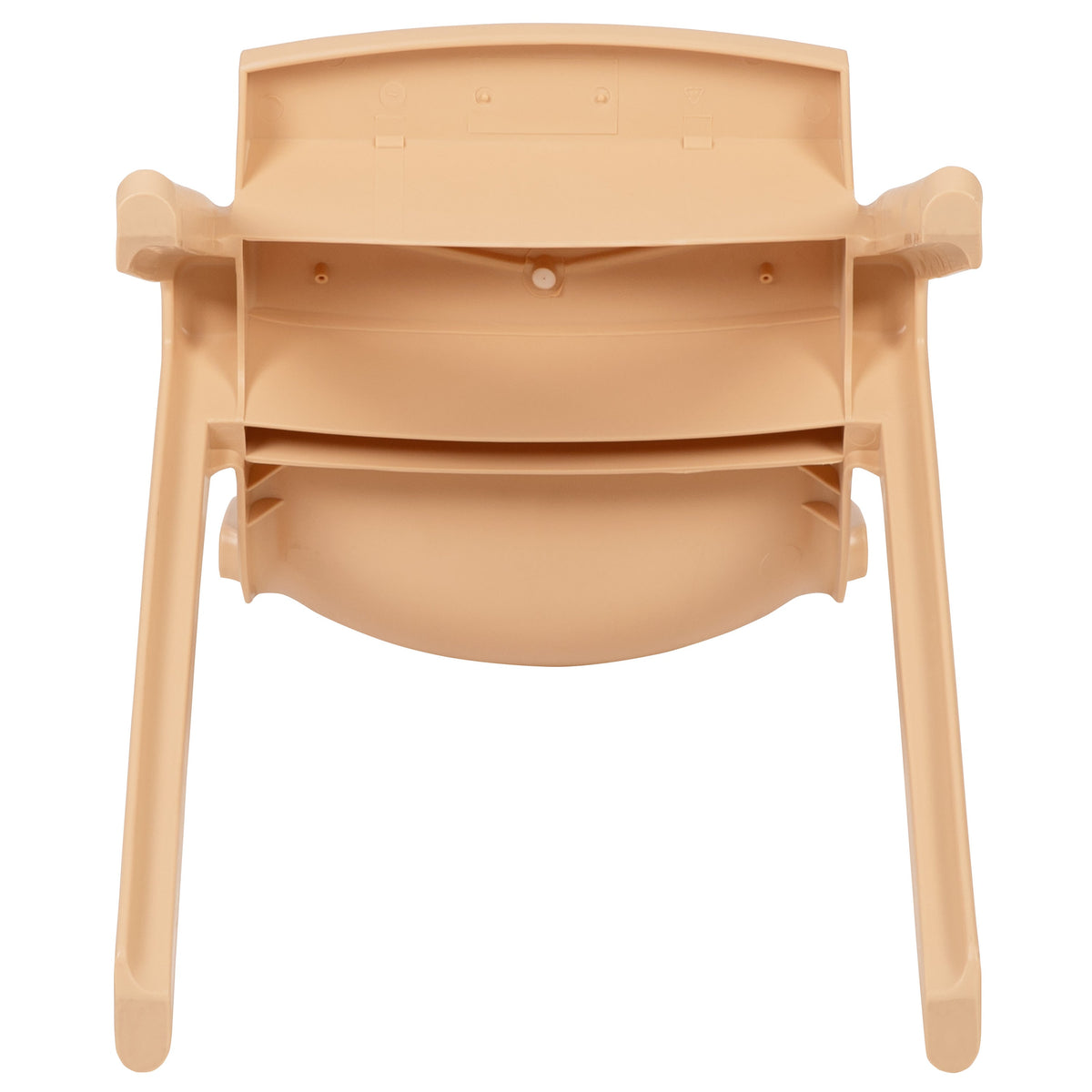Natural |#| 2 Pack Natural Plastic Stack School Chair with 13.25inchH Seat, K-2 School Chair