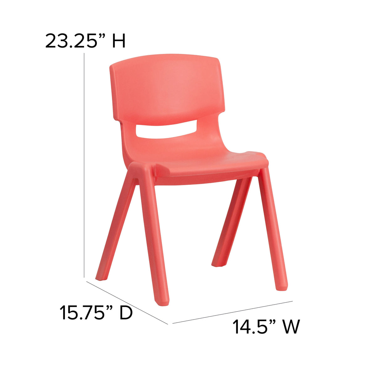 Red |#| 2 Pack Red Plastic Stackable School Chair with 13.25inchH Seat, K-2 School Chair