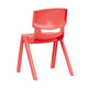 Red |#| 2 Pack Red Plastic Stackable School Chair with 13.25inchH Seat, K-2 School Chair