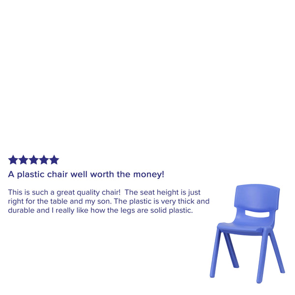 Blue |#| 2 Pack Blue Plastic Stackable School Chair with 13.25inchH Seat, K-2 School Chair