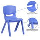 Blue |#| 2 Pack Blue Plastic Stackable School Chair with 13.25inchH Seat, K-2 School Chair