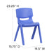 Blue |#| 2 Pack Blue Plastic Stackable School Chair with 13.25inchH Seat, K-2 School Chair
