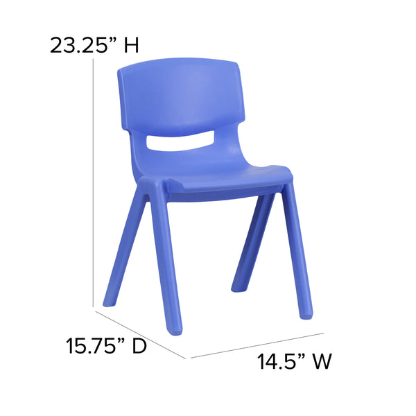 Blue |#| 2 Pack Blue Plastic Stackable School Chair with 13.25inchH Seat, K-2 School Chair