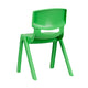 Green |#| 2 Pack Green Plastic Stackable School Chair with 13.25inchH Seat, K-2 School Chair