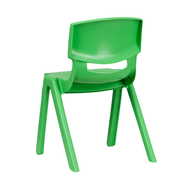 Green |#| 2 Pack Green Plastic Stackable School Chair with 13.25inchH Seat, K-2 School Chair