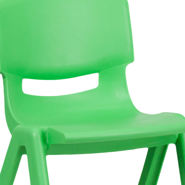 Green |#| 2 Pack Green Plastic Stackable School Chair with 13.25inchH Seat, K-2 School Chair