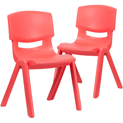 2 Pack Plastic Stackable School Chair with 15.5