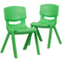 2 Pack Plastic Stackable School Chair with 15.5" Seat Height