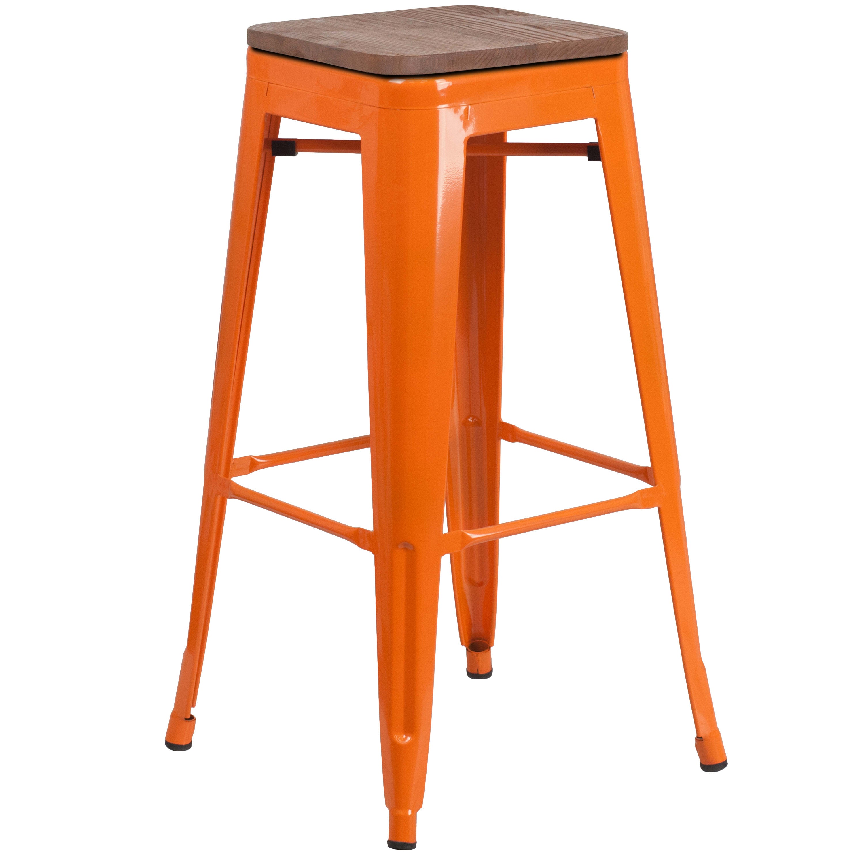 30 Backless Metal Stool CH 31320 30WD Stack Chairs 4 Less