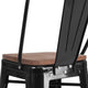 Black |#| 30inch High Black Metal Barstool with Back and Wood Seat - Kitchen Furniture