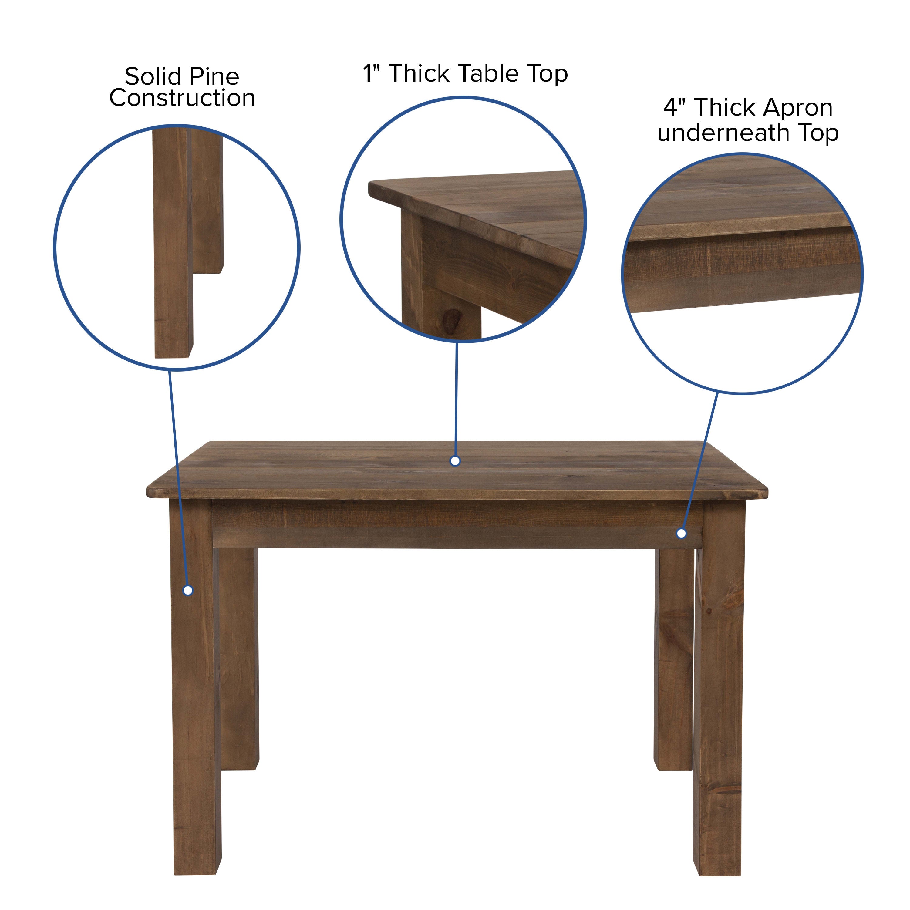 Solid pine table best sale and 4 chairs