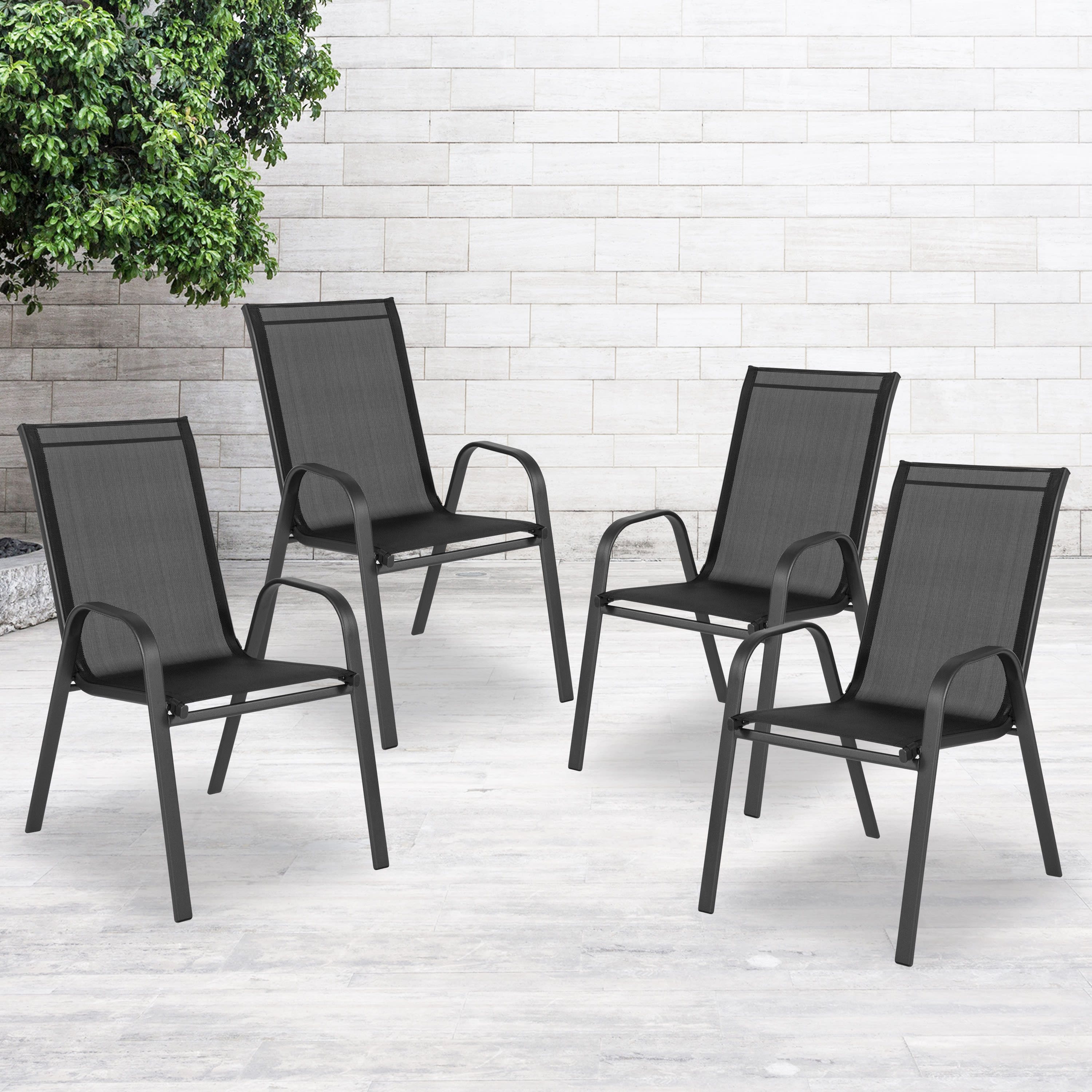 4PK Patio Stack Chair 4 JJ 303C Stack Chairs 4 Less