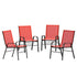 4 Pack Brazos Series Outdoor Stack Chair with Flex Comfort Material and Metal Frame