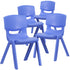 4 Pack Plastic Stackable School Chair with 15.5'' Seat Height