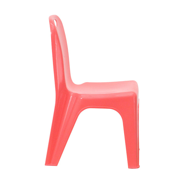 Red |#| 4 Pack Red Plastic Stack School Chair with Carrying Handle and 11inch Seat Height