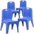 4 Pack Plastic Stackable School Chair with Carrying Handle and 11'' Seat Height