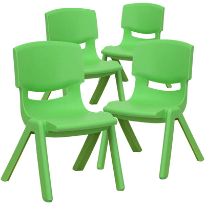 4 Pack Plastic Stackable School Chairs with 10.5