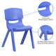 Blue |#| 4 Pack Blue Plastic Stack School Chair with 13.25inchH Seat, K-2 School Chair