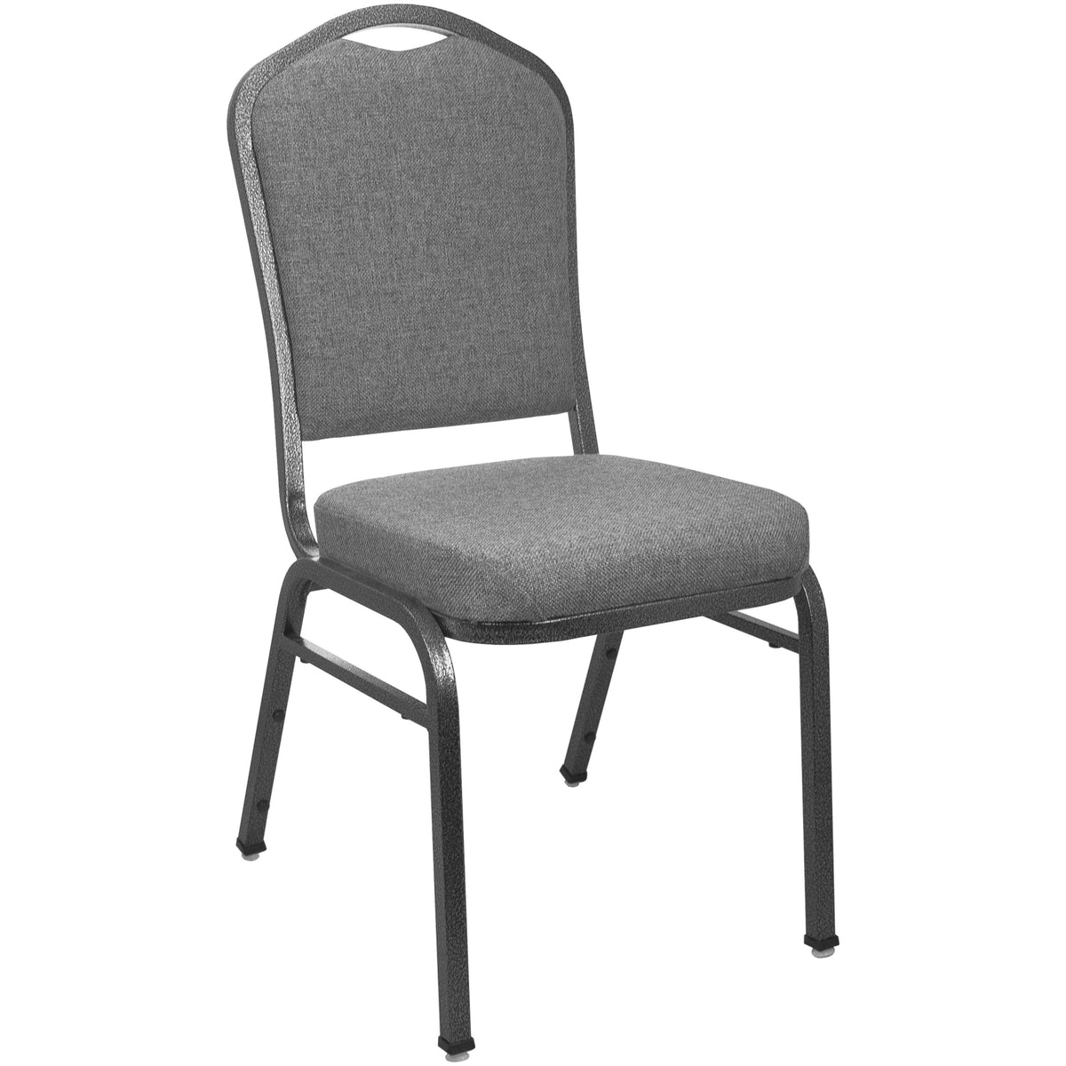 Charcoal Gray Fabric/Silver Vein Frame |#| Premium Charcoal Gray Crown Back Banquet Chair