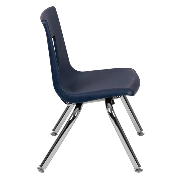 Navy |#| Navy Student Stack Chair 12inchH Seat - School Classroom Chair - Daycare Chair