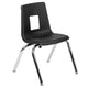 Black |#| Black Student Stack Chair 14inchH Seat - School Classroom Chair for K-2