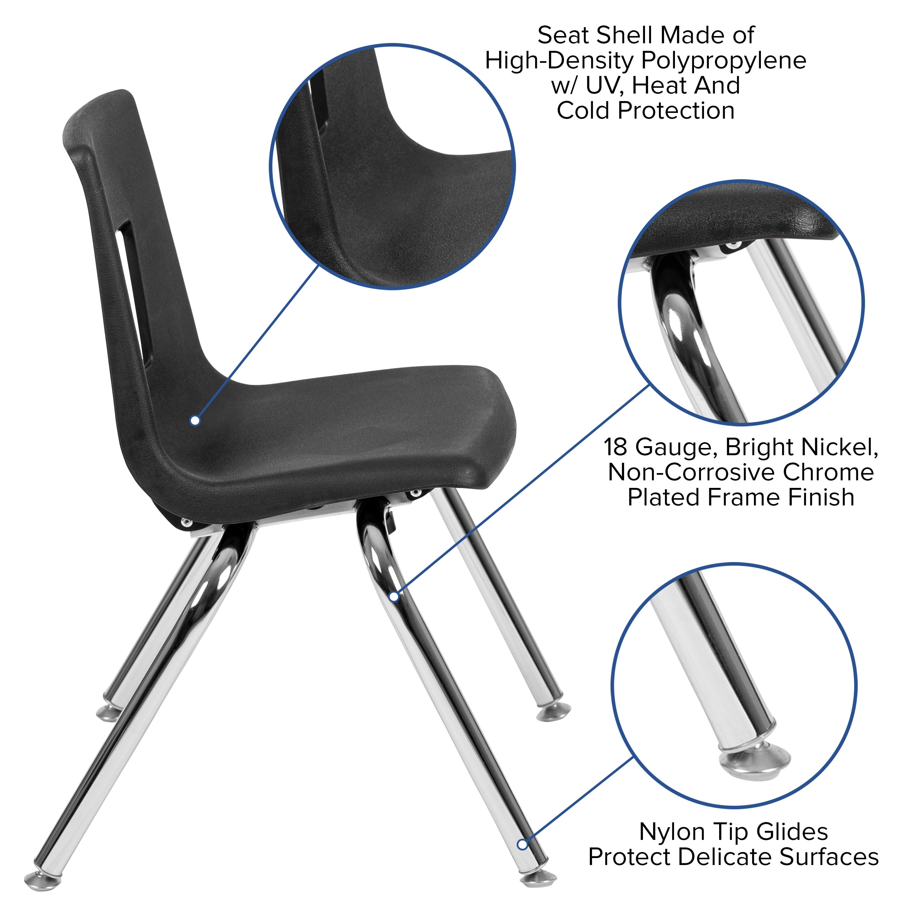 14in. Student Stack Chair ADVG SSC 14 Stack Chairs 4 Less