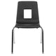 Black |#| Black Student Stack Chair 18inchH Seat - Classroom Chair for Middle-High-Adults