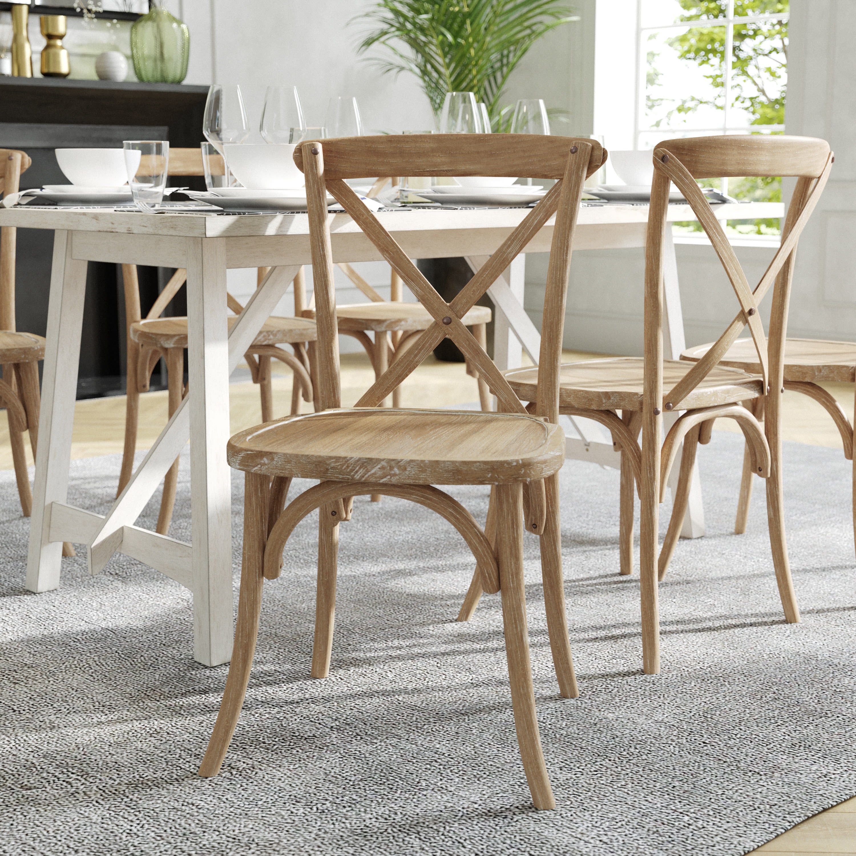 Farmhouse x store back dining chairs