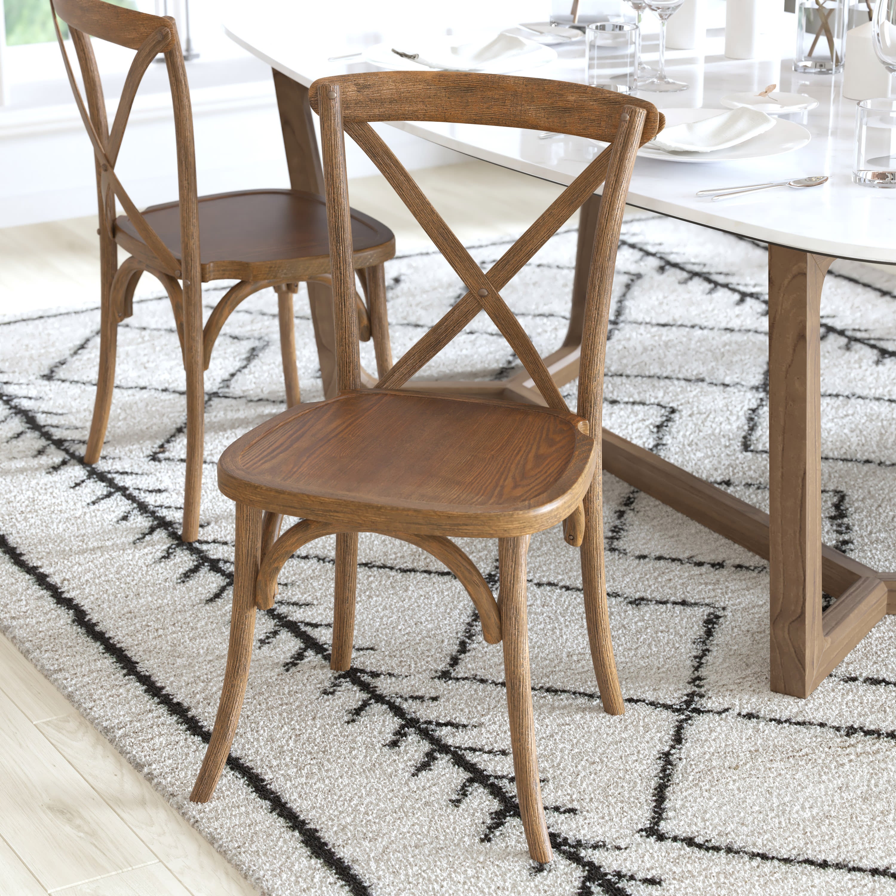 Cross back hot sale dining room chairs
