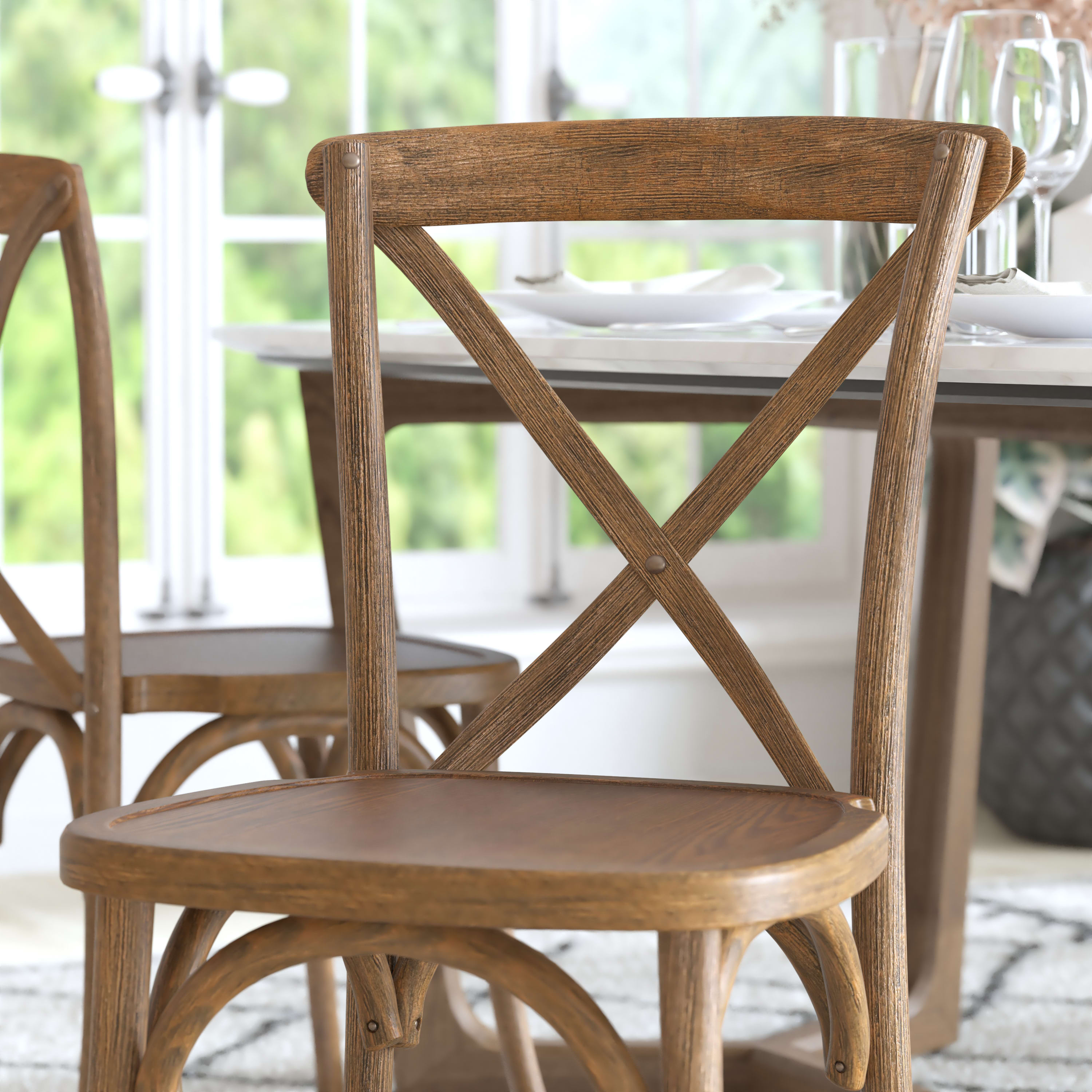 Wooden x back hotsell chairs
