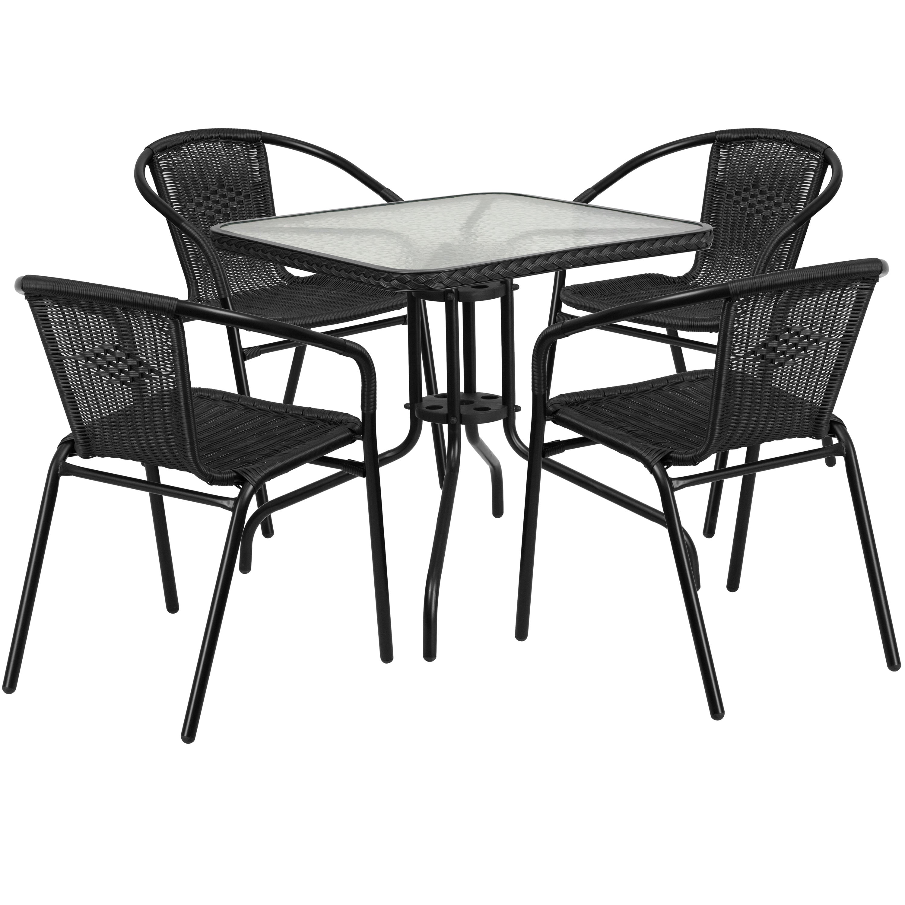 Square glass table best sale set