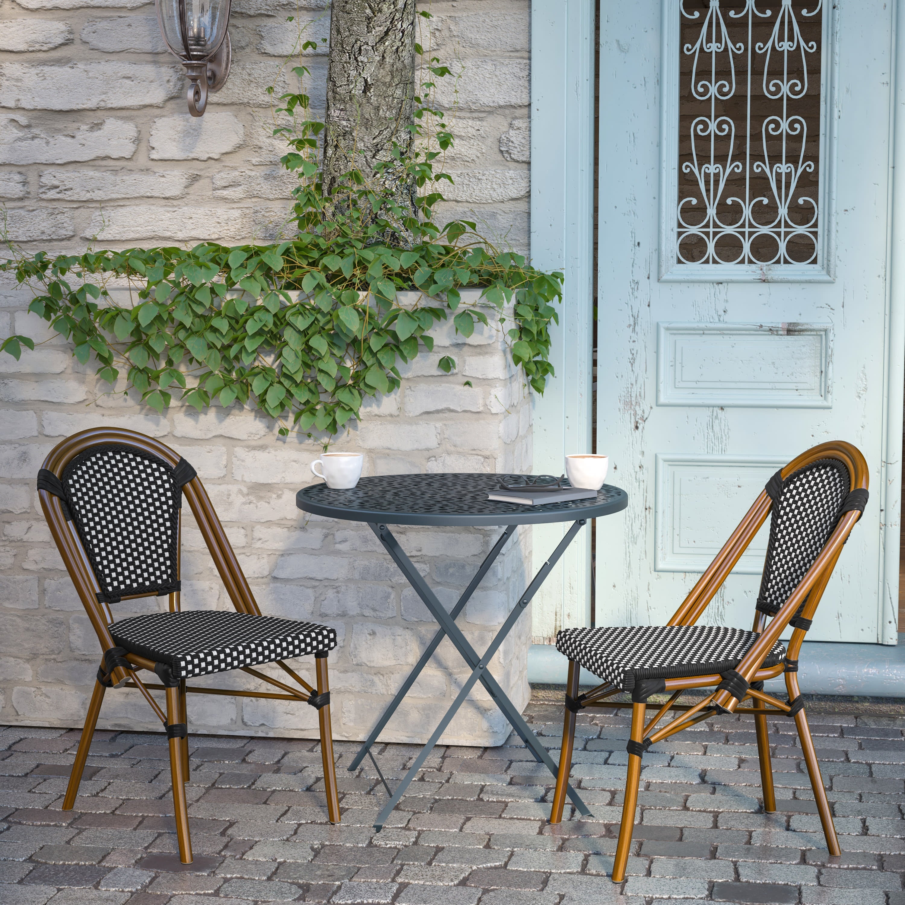 Outdoor french bistro best sale table and chairs
