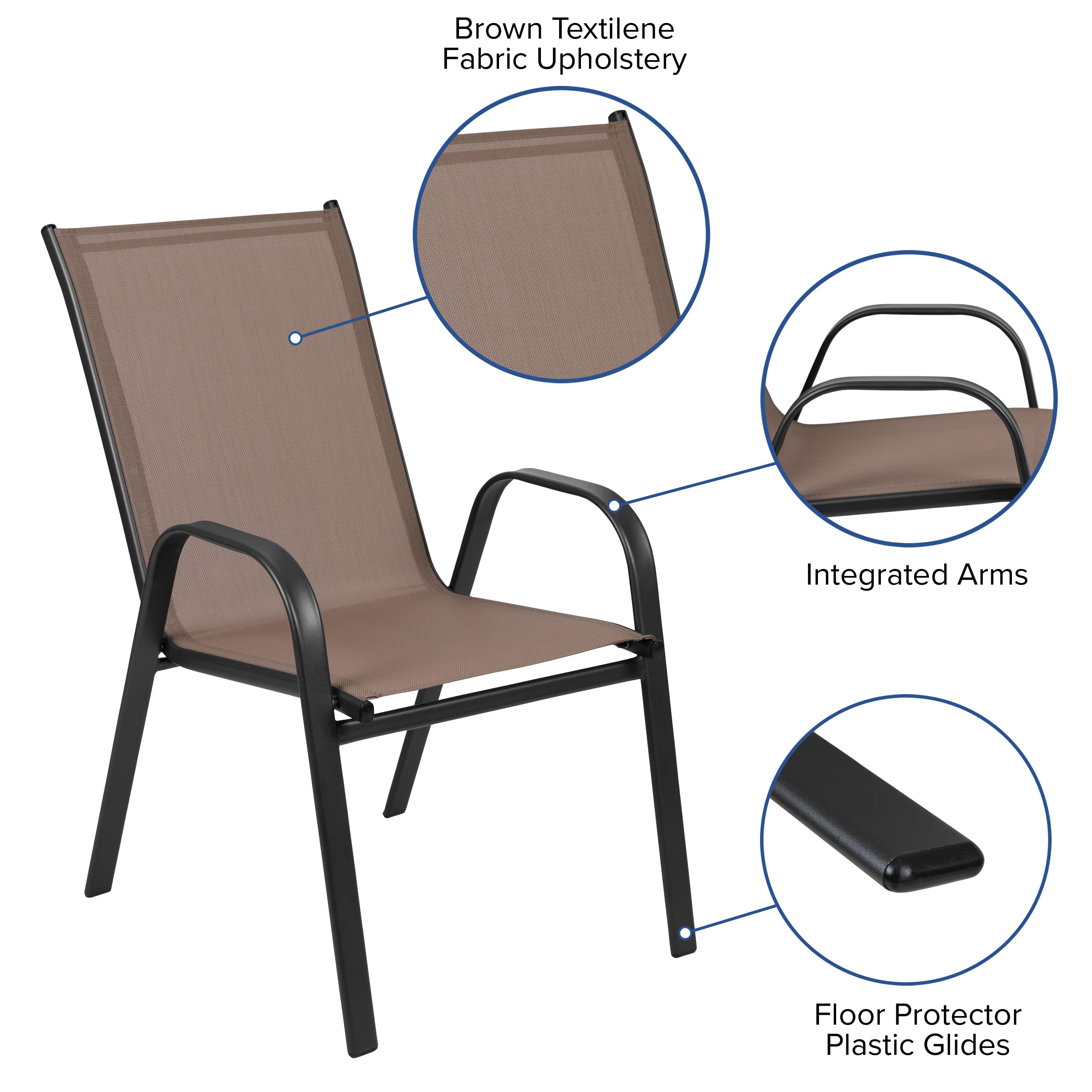 Brown sling patio chairs cheap
