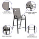 Gray |#| 5 Piece Outdoor Bar Height Set-Glass Patio Bar Table-Gray All-Weather Barstools