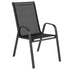 Brazos Series Outdoor Stack Chair with Flex Comfort Material and Metal Frame