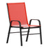 Brazos Series Outdoor Stack Chair with Flex Comfort Material and Metal Frame