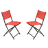 Brazos Set of 2 Commercial Grade Indoor/Outdoor Folding Chairs with Flex Comfort Material Backs and Seats and Metal Frames