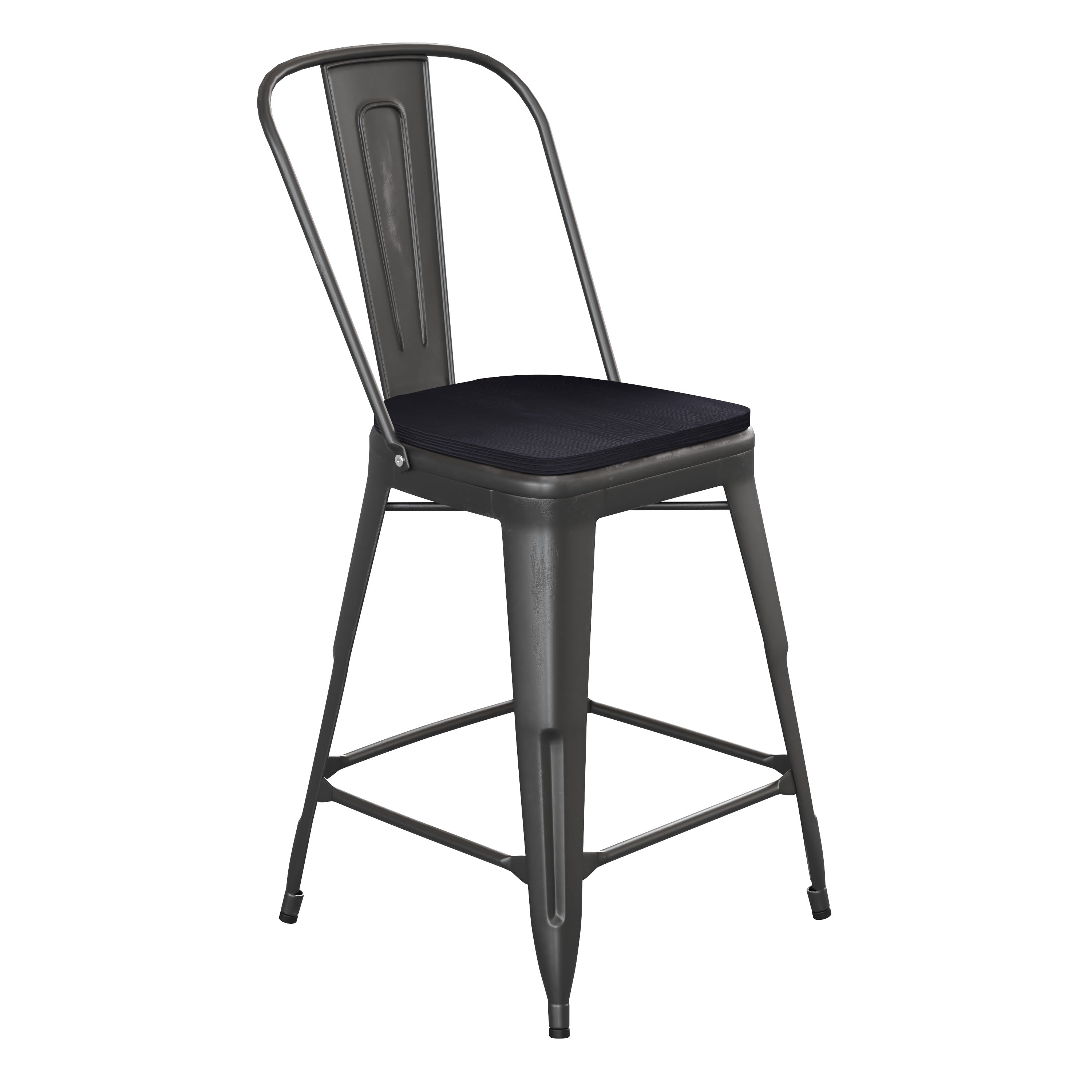 Metal Stool Seat ET 3534 24 PL1 Stack Chairs 4 Less