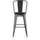 Black/Black |#| All-Weather Bar Height Stool with Poly Resin Seat - Black/Black