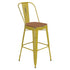 Carly Commercial Grade 30" High Metal Indoor-Outdoor Bar Height Stool with Back and Polystyrene Seat