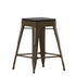 Cierra Set of 4 Commercial Grade 24" High Backless Metal Indoor Counter Height Stools with All-Weather Poly Resin Seats