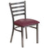 Clear Coated Ladder Back Metal Restaurant Chair