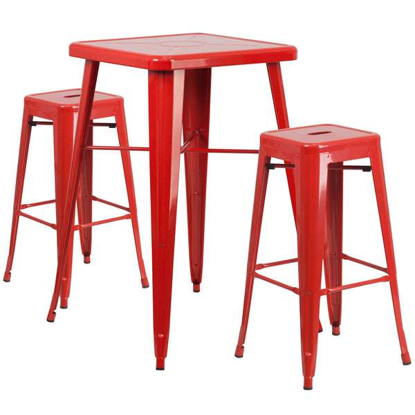 Metal Bar Table Set CH-31330B-2-30SQ- – Stack Chairs Less