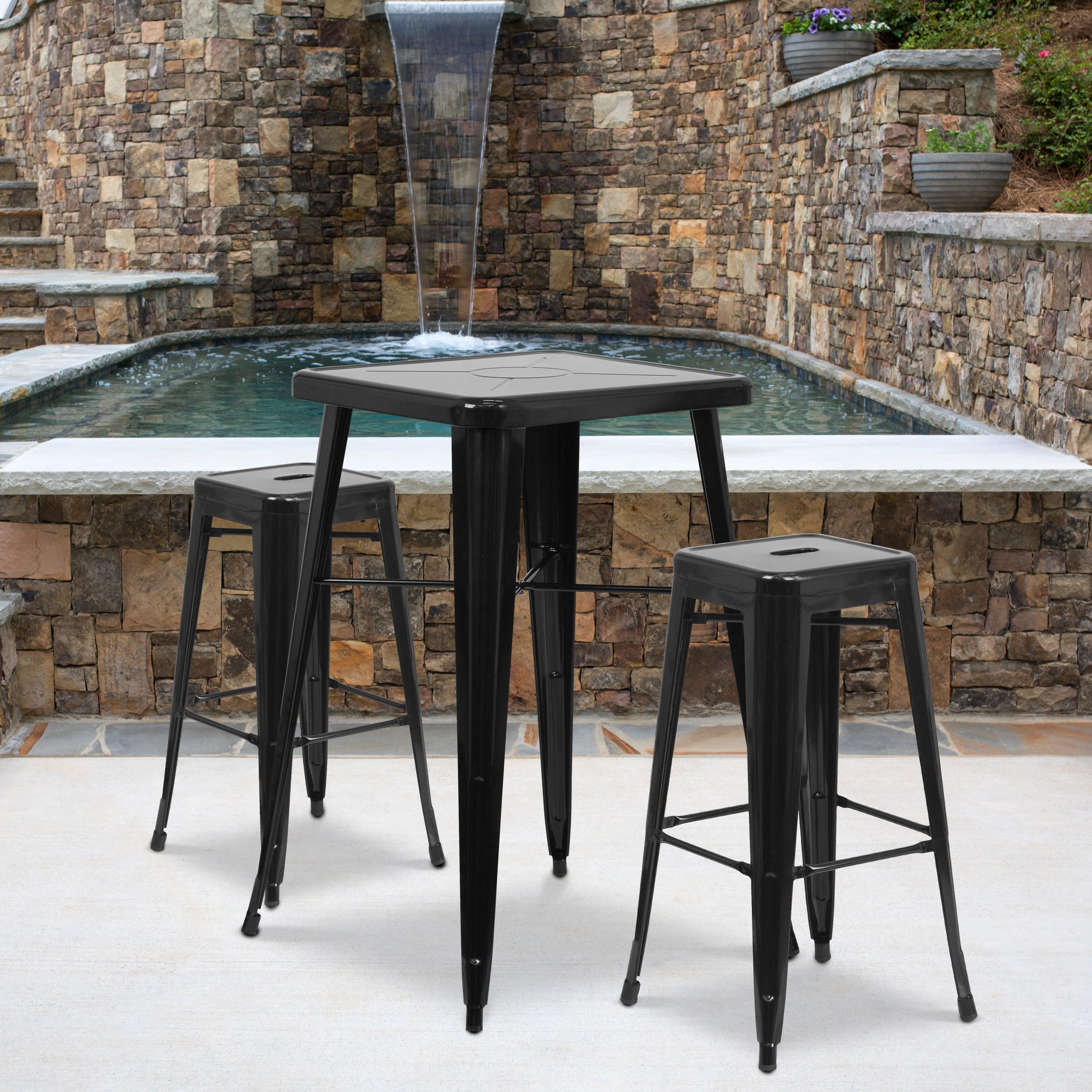 Metal bar sales table set