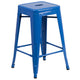Green |#| Commercial Grade 24inchH Backless Green Metal Indoor-Outdoor Counter Height Stool