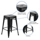 Orange |#| Commercial Grade 24inchH Backless Orange Metal Indoor-Outdoor Counter Height Stool