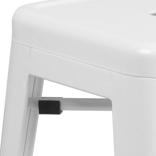 Orange |#| Commercial Grade 24inchH Backless Orange Metal Indoor-Outdoor Counter Height Stool