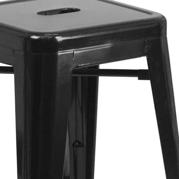 Orange |#| Commercial Grade 24inchH Backless Orange Metal Indoor-Outdoor Counter Height Stool
