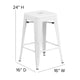 Red |#| Commercial Grade 24inchH Backless Red Metal Indoor-Outdoor Counter Height Stool