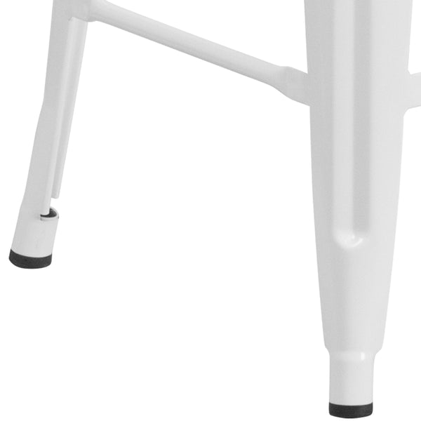 Orange |#| Commercial Grade 24inchH Backless Orange Metal Indoor-Outdoor Counter Height Stool